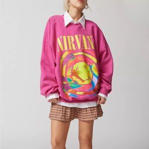 Nirvana Smile Overdyed Crew Neck Sweatshirt